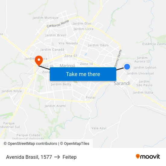 Avenida Brasil, 1577 to Feitep map