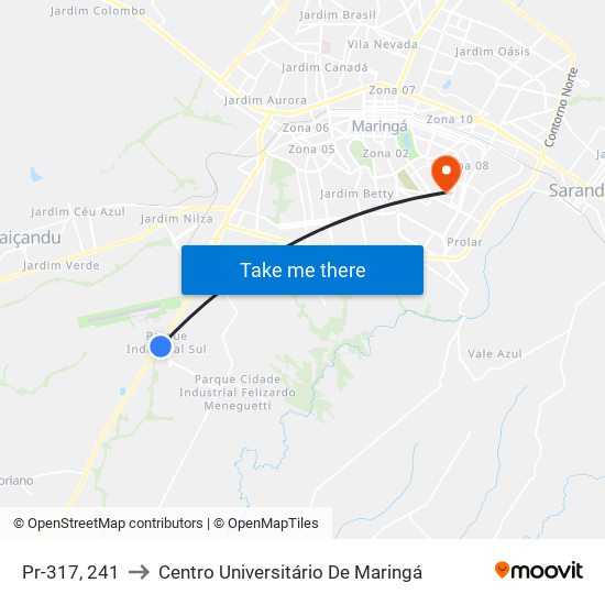 Pr-317, 241 to Centro Universitário De Maringá map