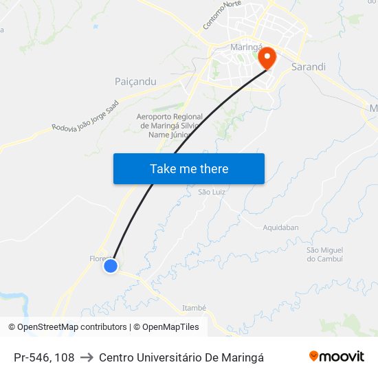 Pr-546, 108 to Centro Universitário De Maringá map