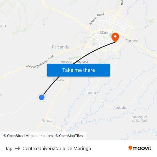 Iap to Centro Universitário De Maringá map
