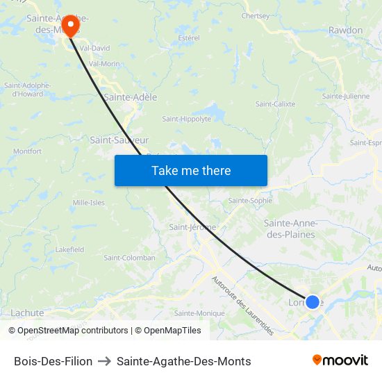 Bois-Des-Filion to Sainte-Agathe-Des-Monts map