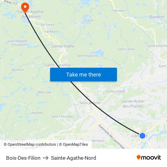 Bois-Des-Filion to Sainte-Agathe-Nord map