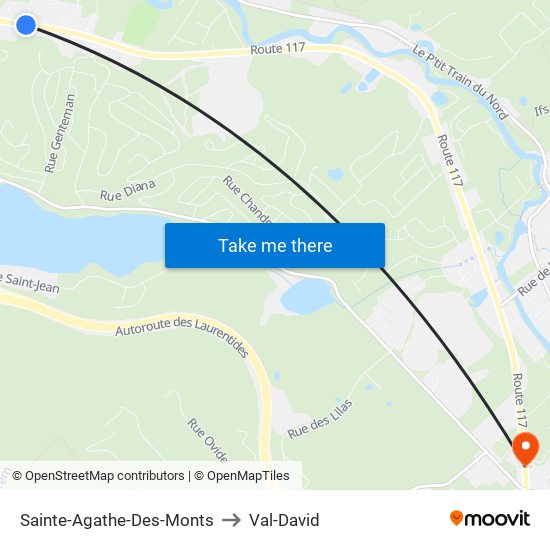 Sainte-Agathe-Des-Monts to Val-David map