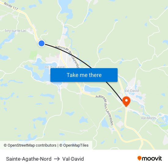 Sainte-Agathe-Nord to Val-David map