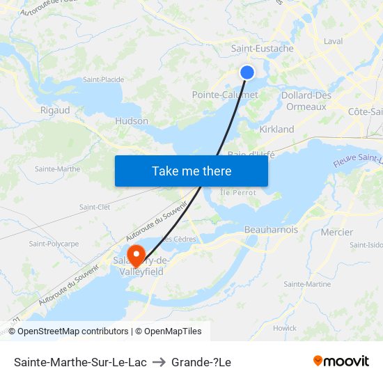 Sainte-Marthe-Sur-Le-Lac to Grande-?Le map