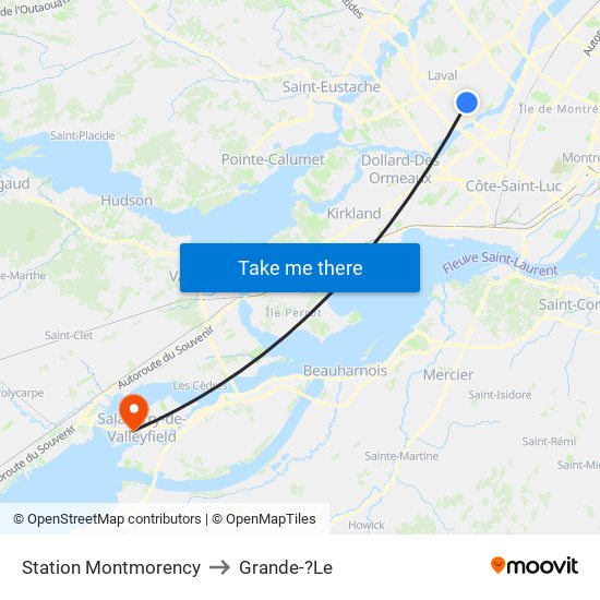 Station Montmorency to Grande-?Le map