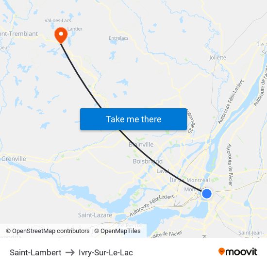 Saint-Lambert to Ivry-Sur-Le-Lac map