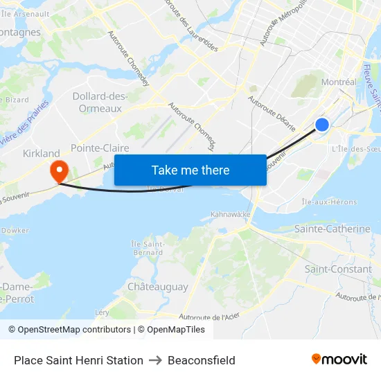 Place Saint Henri Station to Beaconsfield map