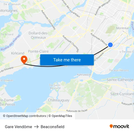Gare Vendôme to Beaconsfield map