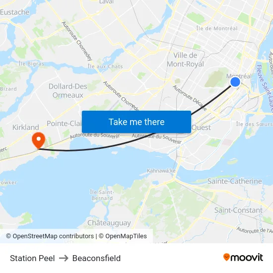 Station Peel to Beaconsfield map