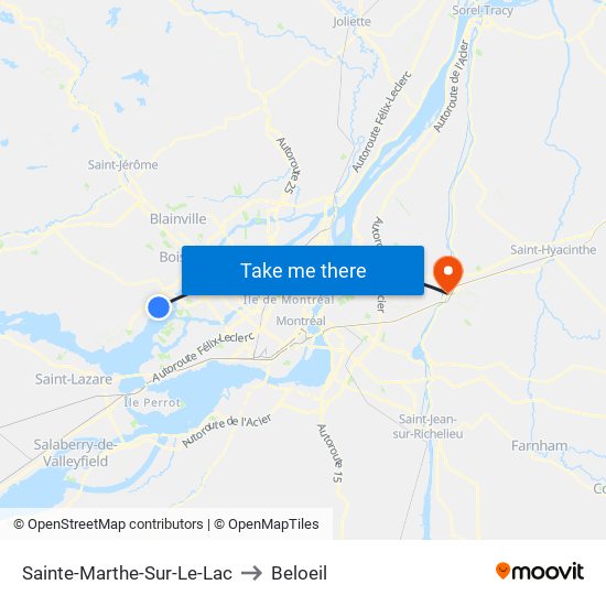 Sainte-Marthe-Sur-Le-Lac to Beloeil map