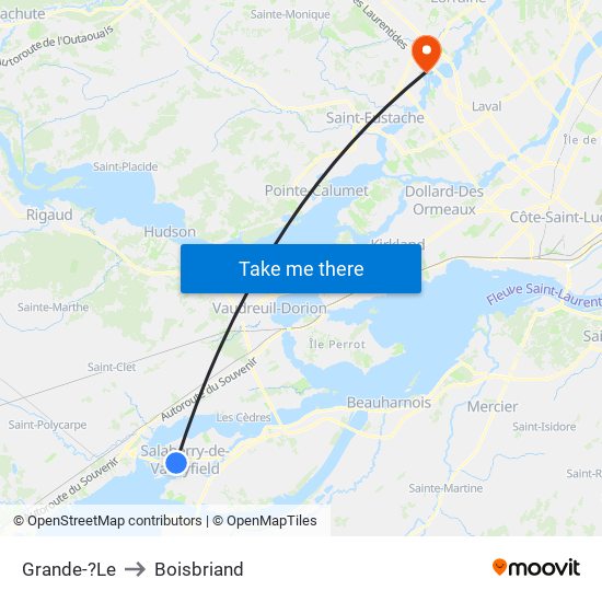 Grande-?Le to Boisbriand map