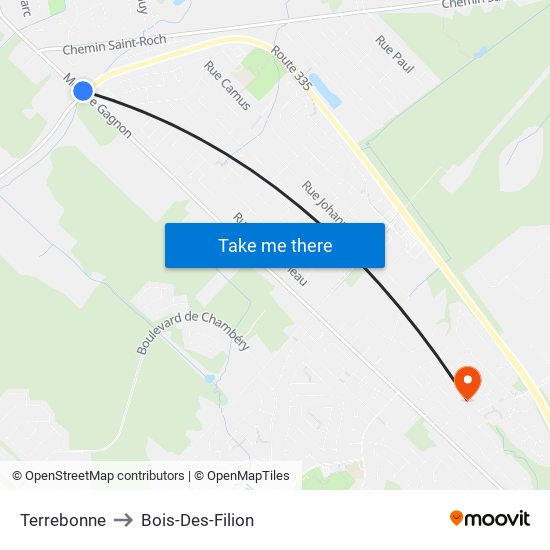 Terrebonne to Bois-Des-Filion map