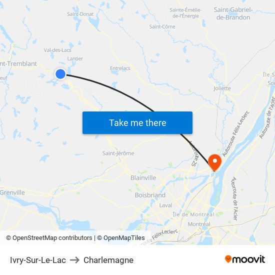 Ivry-Sur-Le-Lac to Charlemagne map