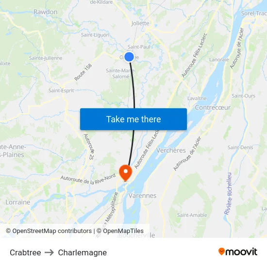 Crabtree to Charlemagne map