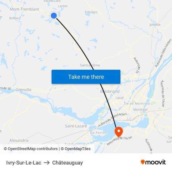 Ivry-Sur-Le-Lac to Châteauguay map