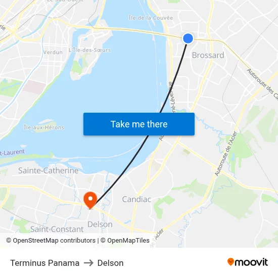 Terminus Panama to Delson map