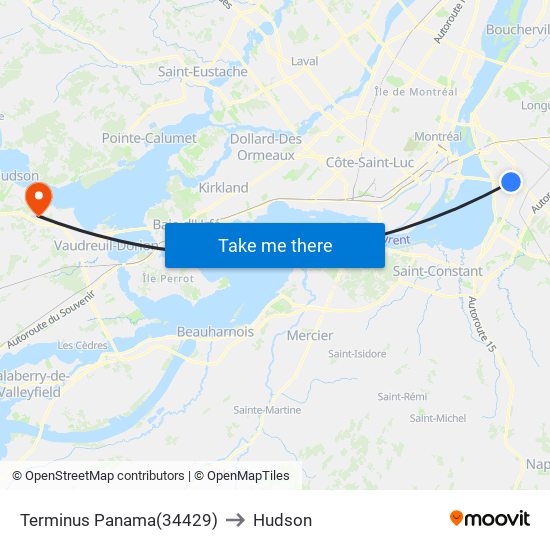 Terminus Panama to Hudson map