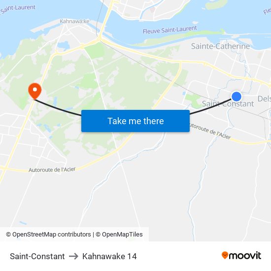 Saint-Constant to Kahnawake 14 map