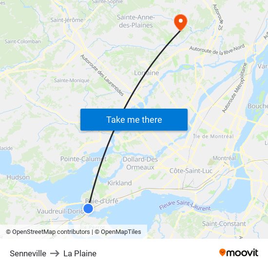 Senneville to La Plaine map