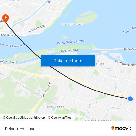 Delson to Lasalle map