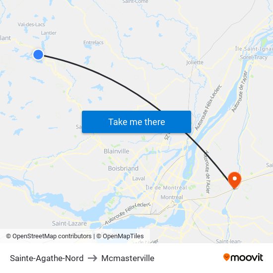 Sainte-Agathe-Nord to Mcmasterville map