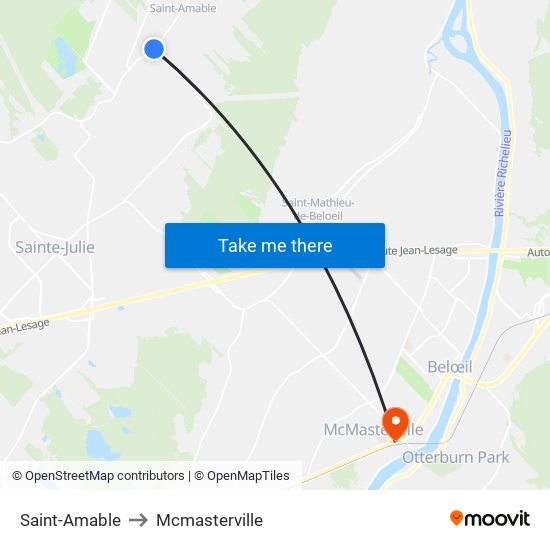 Saint-Amable to Mcmasterville map