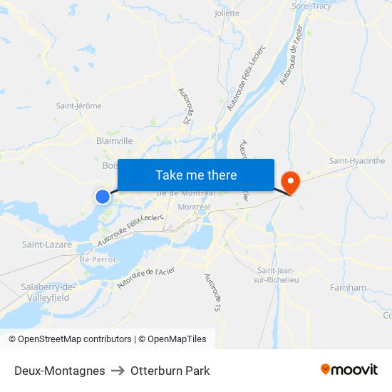 Deux-Montagnes to Otterburn Park map