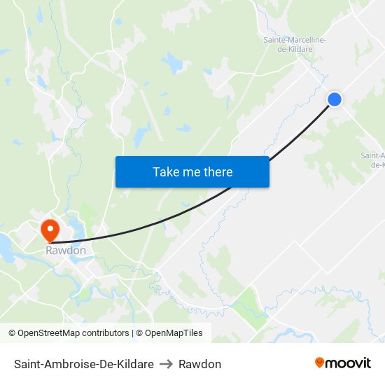 Saint-Ambroise-De-Kildare to Rawdon map