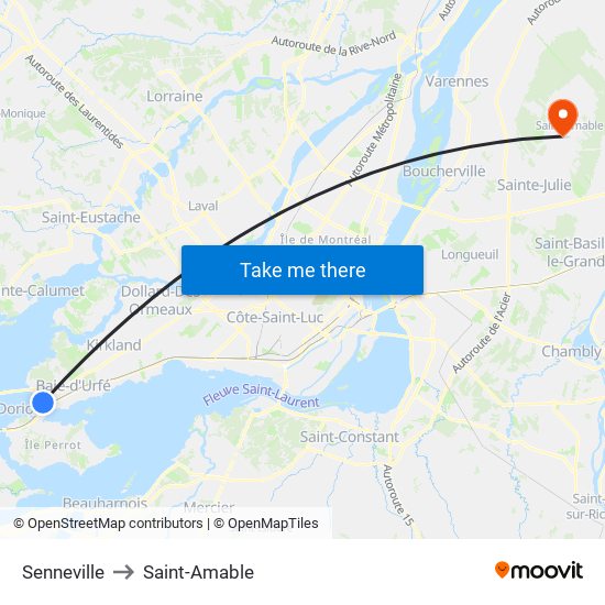 Senneville to Saint-Amable map