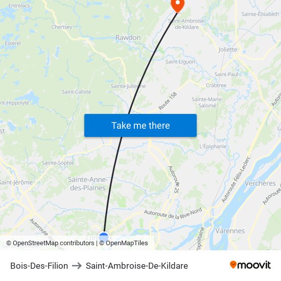 Bois-Des-Filion to Saint-Ambroise-De-Kildare map