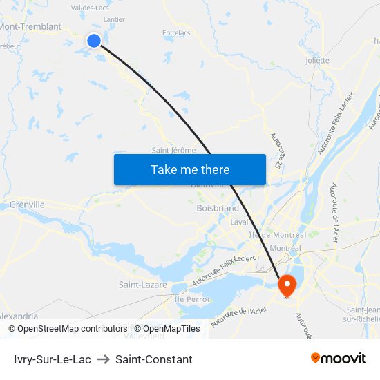 Ivry-Sur-Le-Lac to Saint-Constant map