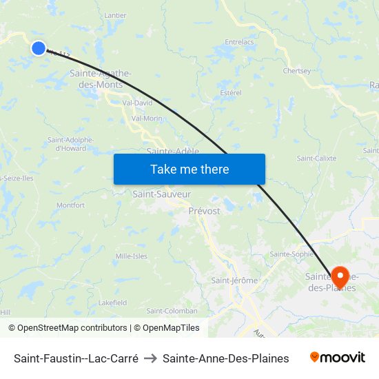 Saint-Faustin--Lac-Carré to Sainte-Anne-Des-Plaines map