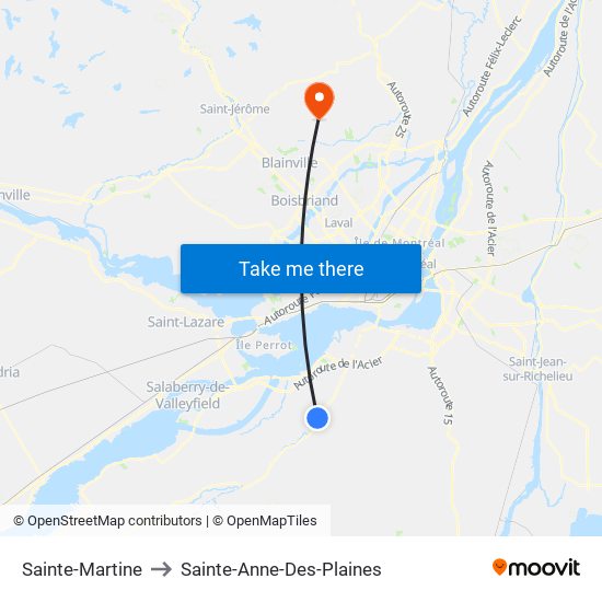 Sainte-Martine to Sainte-Anne-Des-Plaines map