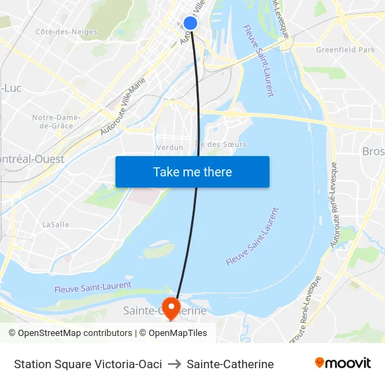 Station Square Victoria-Oaci to Sainte-Catherine map
