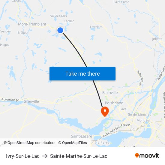 Ivry-Sur-Le-Lac to Sainte-Marthe-Sur-Le-Lac map