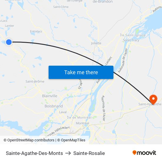 Sainte-Agathe-Des-Monts to Sainte-Rosalie map