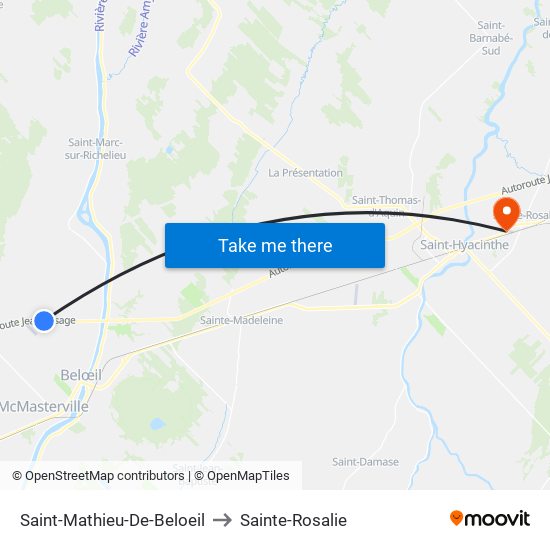 Saint-Mathieu-De-Beloeil to Sainte-Rosalie map