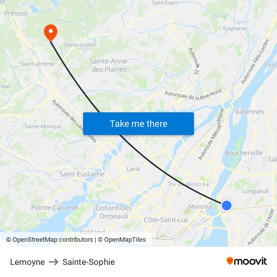 Lemoyne to Sainte-Sophie map