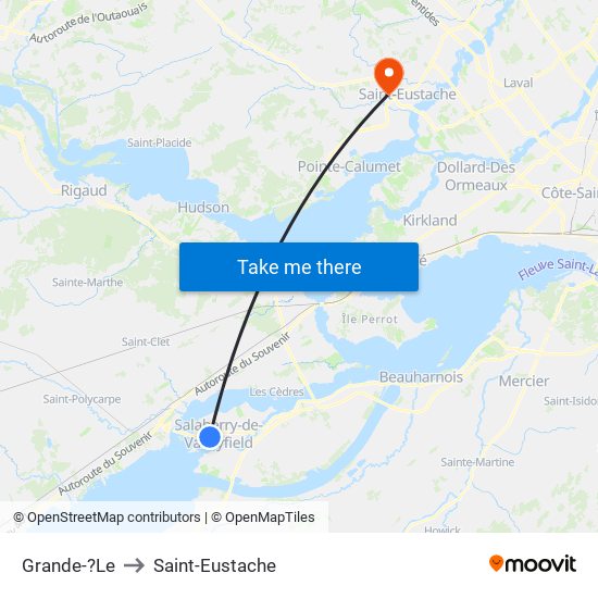 Grande-?Le to Saint-Eustache map