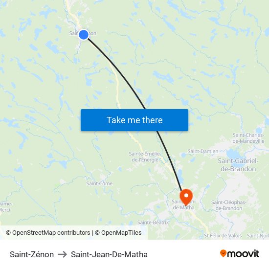 Saint-Zénon to Saint-Jean-De-Matha map