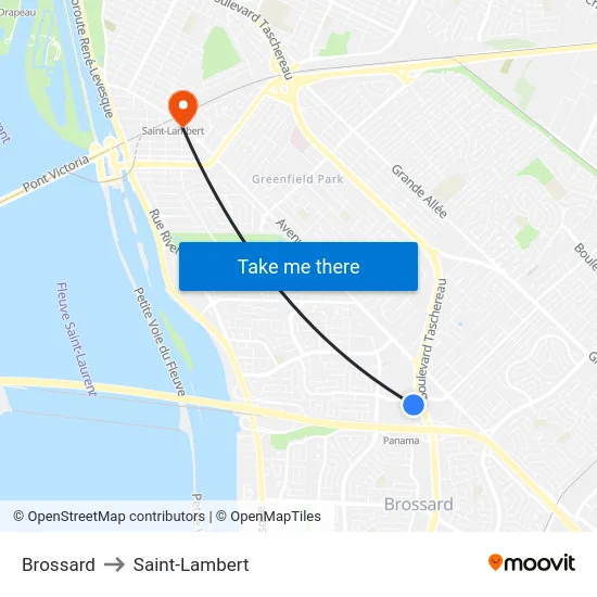 Brossard to Saint-Lambert map