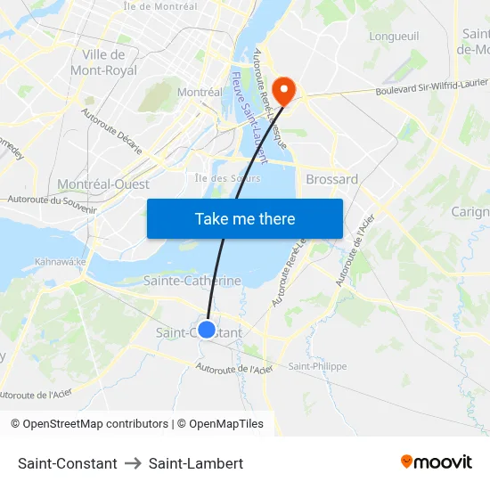 Saint-Constant to Saint-Lambert map