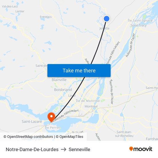 Notre-Dame-De-Lourdes to Senneville map