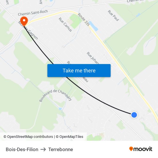 Bois-Des-Filion to Terrebonne map