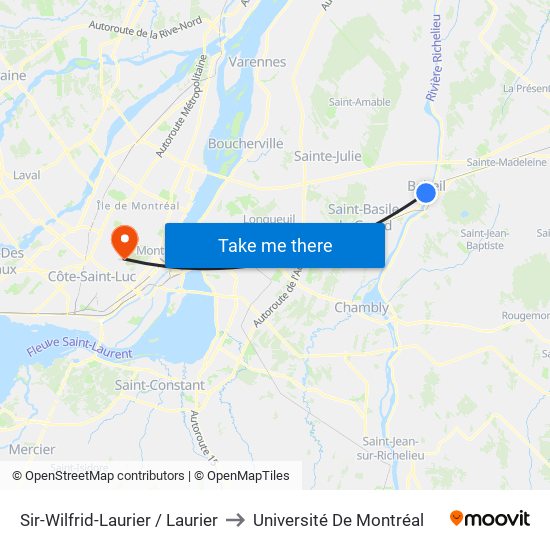 Sir-Wilfrid-Laurier / Laurier to Université De Montréal map