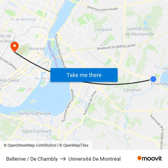 Bellerive / De Chambly to Université De Montréal map