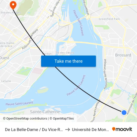 De La Belle-Dame / Du Vice-Roi (2) to Université De Montréal map
