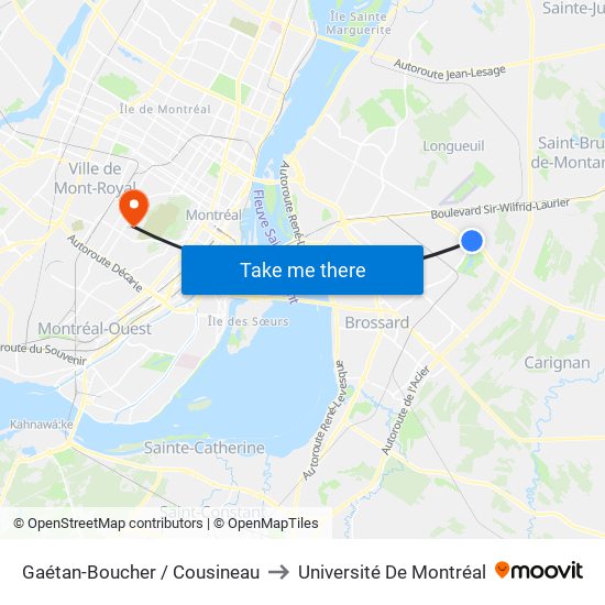 Gaétan-Boucher / Cousineau to Université De Montréal map