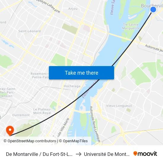 De Montarville / Du Fort-St-Louis to Université De Montréal map